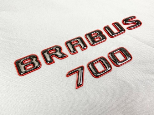 Brabus 700 emblem logo red metallic with carbon for Mercedes-Benz W463A W464 G-Class