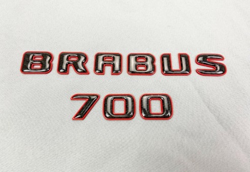 Brabus 700 emblem logo red metallic with carbon for Mercedes-Benz W463A W464 G-Class