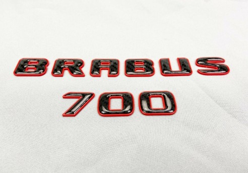 Brabus 700 emblem logo red metallic with carbon for Mercedes-Benz W463A W464 G-Class