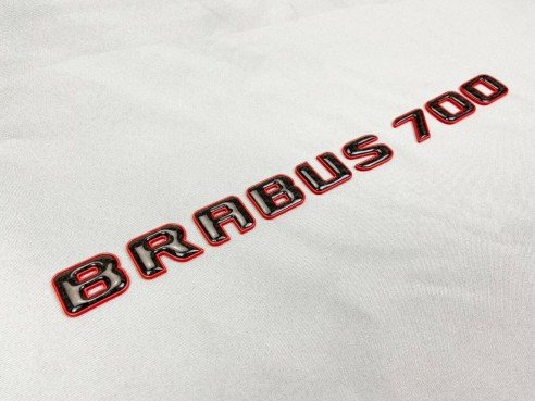 Brabus 700 emblem logo red metallic with carbon for Mercedes-Benz W463A W464 G-Class