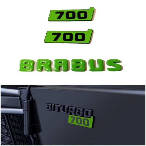 Metallic Brabus Biturbo 700 green fenders emblem logo badges for Mercedes-Benz W463A W464 G-Class