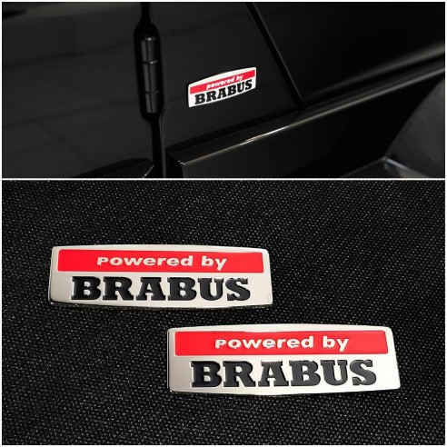 Powered by Brabus style emblems logo for Mercedes-Benz W463A W464 G-Class 2pcs set