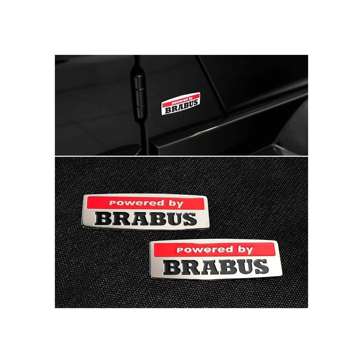 Powered by Brabus style emblems logo for Mercedes-Benz W463A W464 G-Class 2pcs set