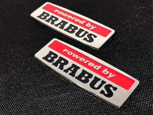 Powered by Brabus style emblems logo for Mercedes-Benz W463A W464 G-Class 2pcs set