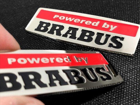 Powered by Brabus style emblems logo for Mercedes-Benz W463A W464 G-Class 2pcs set