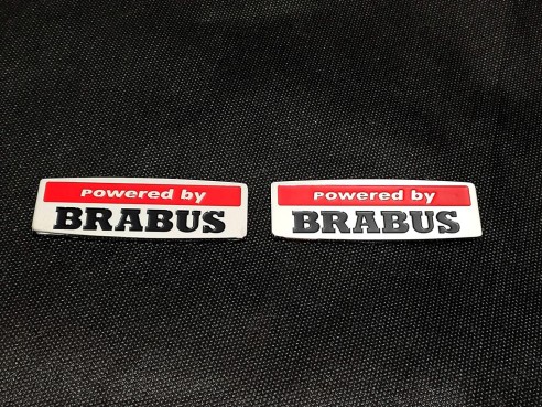 Powered by Brabus style emblems logo for Mercedes-Benz W463A W464 G-Class 2pcs set