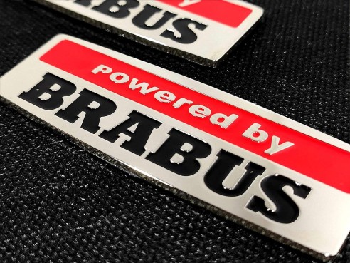 Powered by Brabus style emblems logo for Mercedes-Benz W463A W464 G-Class 2pcs set