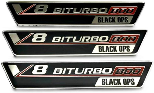 Metallic Brabus V8 Biturbo 800 Black OPS badges for Mercedes-Benz W463A W464 G-Class