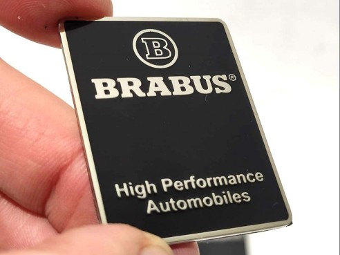 Metallic logo Brabus High Performance for interior pillars for Mercedes-Benz W463A W464 G-Class