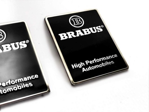 Metallic logo Brabus High Performance for interior pillars for Mercedes-Benz W463A W464 G-Class