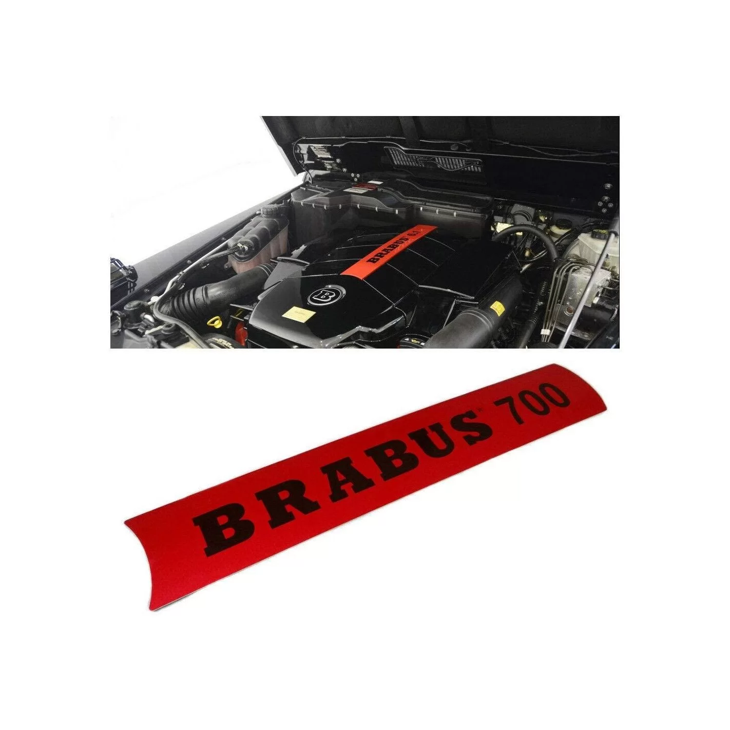 Brabus 700 engine cover red badge emblem sticker for Mercedes-Benz W463