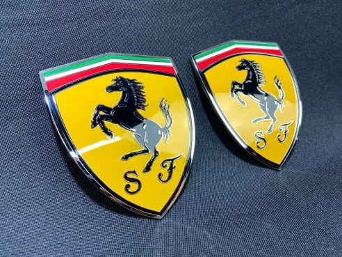 for Ferrari 360 Modena Yellow side pillar Metallic Emblems Badges set 65921900