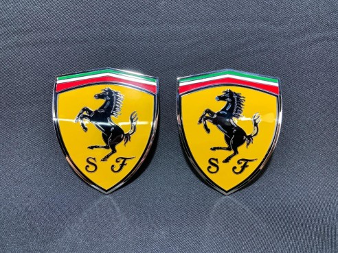 for Ferrari 360 Modena Yellow side pillar Metallic Emblems Badges set 65921900