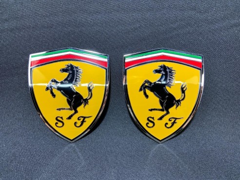 for Ferrari 360 Modena Yellow side pillar Metallic Emblems Badges set 65921900