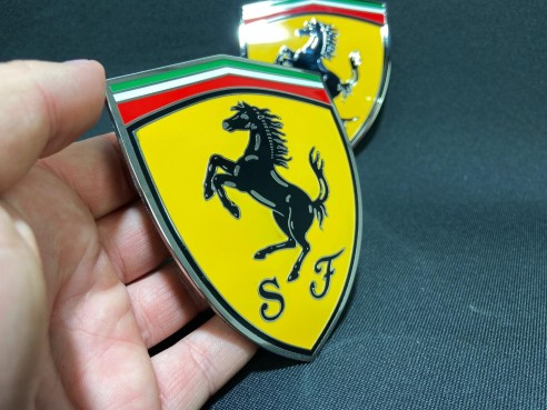 for Ferrari 360 Modena Yellow side pillar Metallic Emblems Badges set 65921900