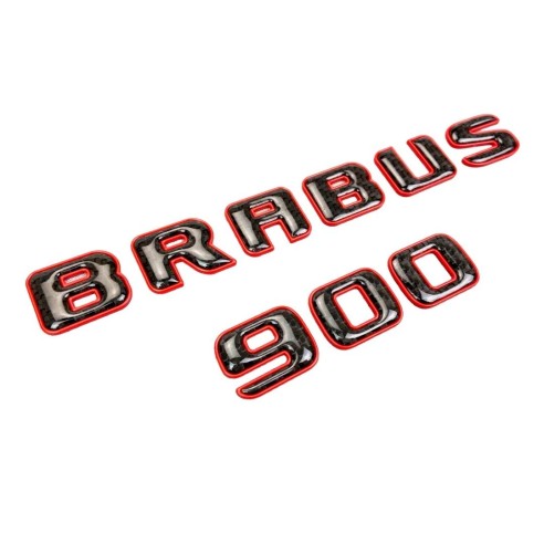 Brabus 900 emblem logo red metallic with carbon for Mercedes-Benz W463A W464 G-Class