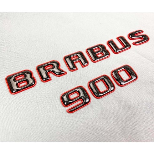 Brabus 900 emblem logo red metallic with carbon for Mercedes-Benz W463A W464 G-Class