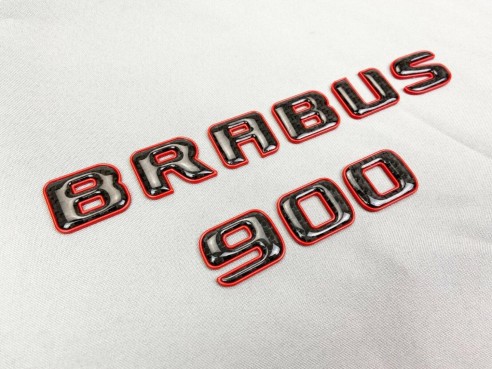 Brabus 900 emblem logo red metallic with carbon for Mercedes-Benz W463A W464 G-Class