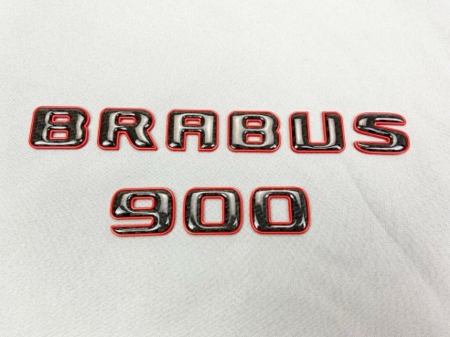 Brabus 900 emblem logo red metallic with carbon for Mercedes-Benz W463A W464 G-Class