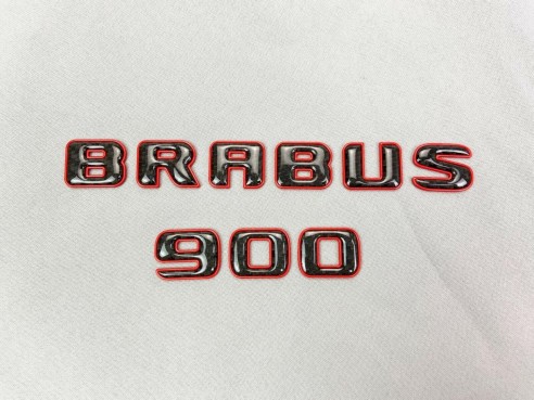 Brabus 900 emblem logo red metallic with carbon for Mercedes-Benz W463A W464 G-Class