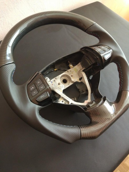 Mitsubishi Lancer X Steering Wheel Carbon Leather