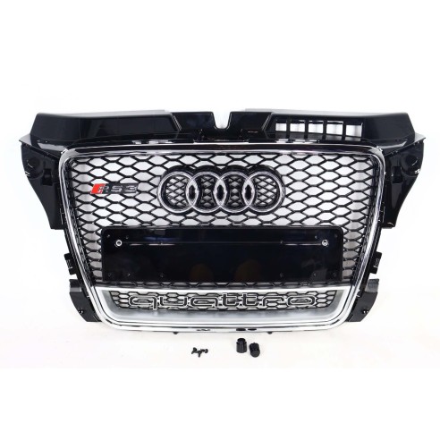 Grille Audi A3 2008-2012, style RS3 chrome QUATTRO