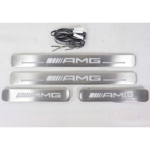 Metallic AMG LED Illuminated door sills for Mercedes-Benz W463A W464 G-Class 4 pcs