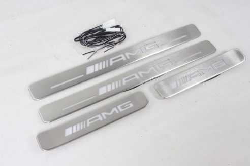 Metallic AMG LED Illuminated door sills for Mercedes-Benz W463A W464 G-Class 4 pcs