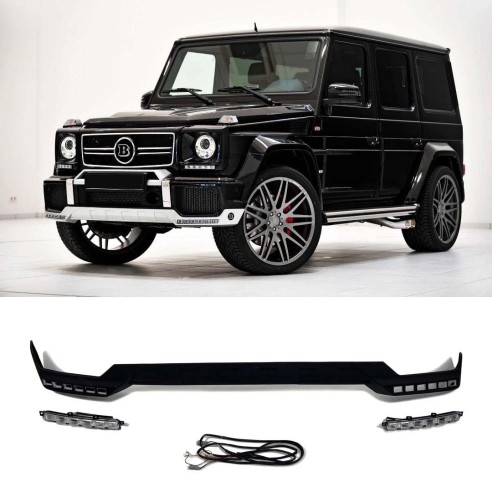  - G Class W463 - Fiberglass front AMG bumper lip spoiler with 6 LEDs for Mercedes-Benz G-Class W463 - 1 - Fiberglass front AMG 