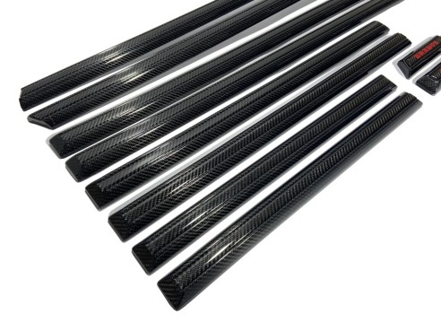 Carbon fiber solid side mouldings with insertions complete set AMG Brabus