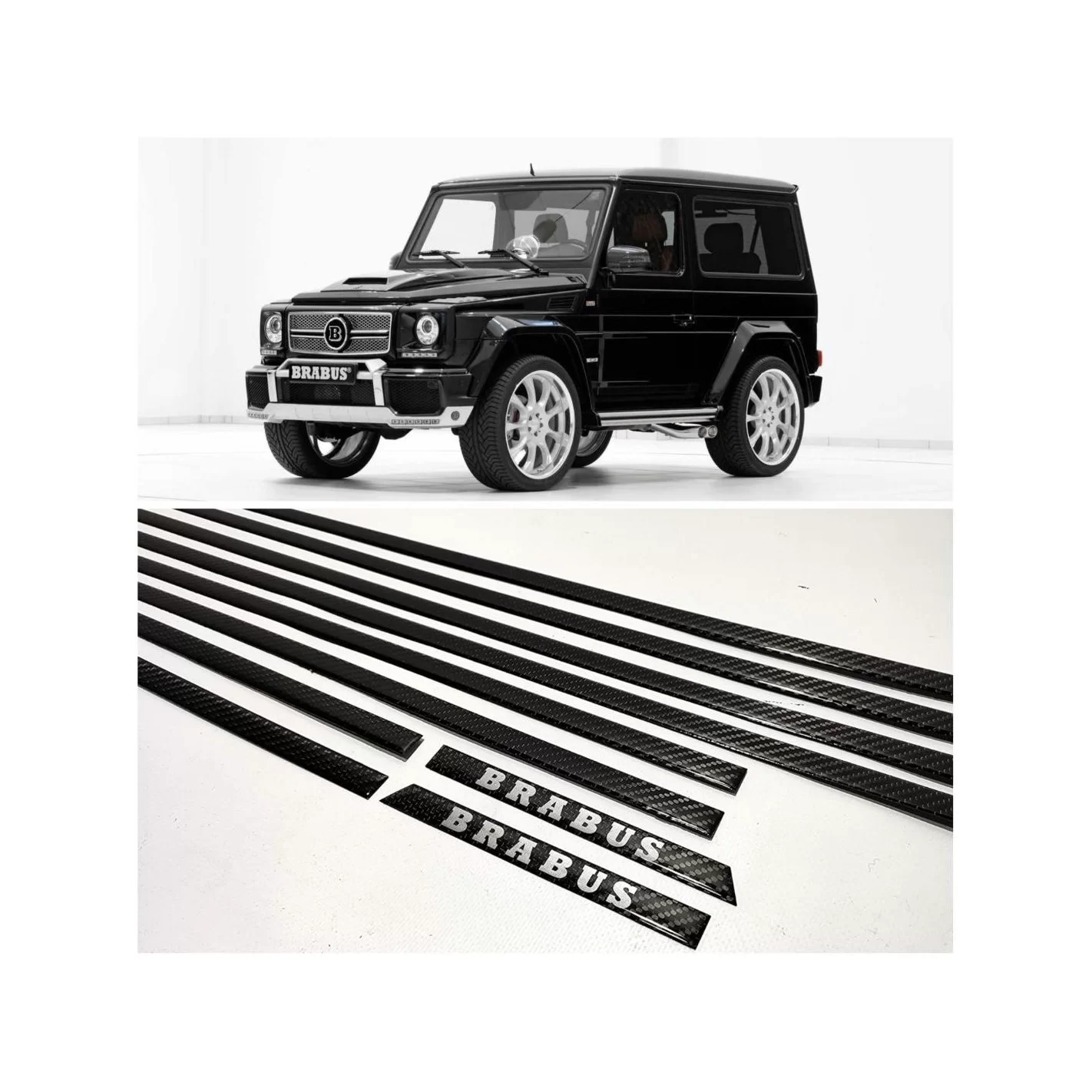 Carbon fiber side mouldings insertions AMG Brabus for 3-door Mercedes-Benz W463 G-Class