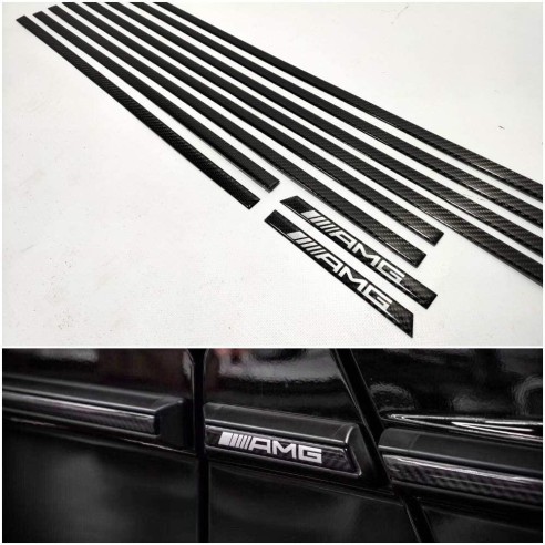 Carbon fiber side mouldings insertions AMG Brabus for 3-door Mercedes-Benz W463 G-Class