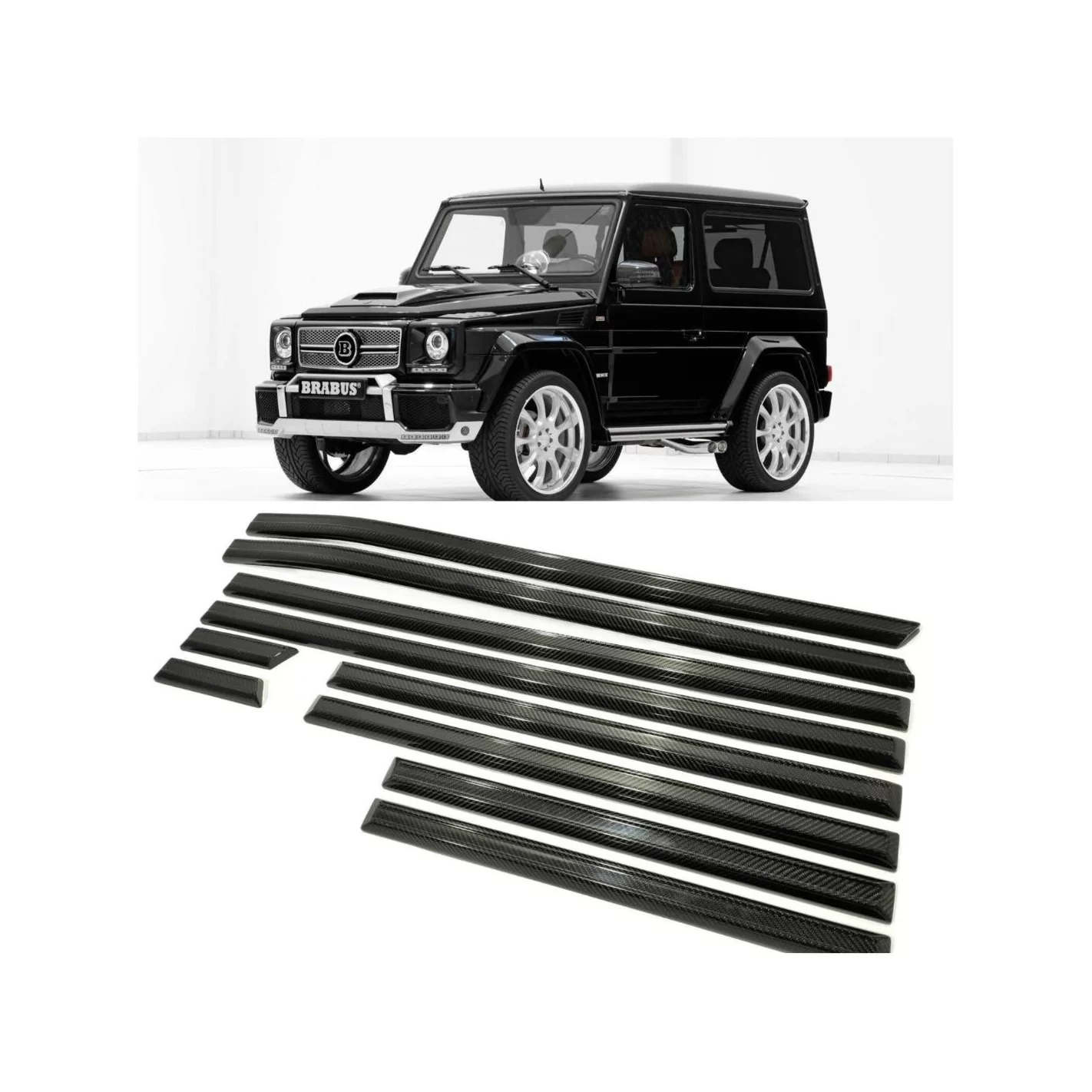  - G Class W463 - Carbon fiber side mouldings for 3-door Mercedes-Benz W463 G-Class - 1 - Carbon fiber side mouldings for 3-door