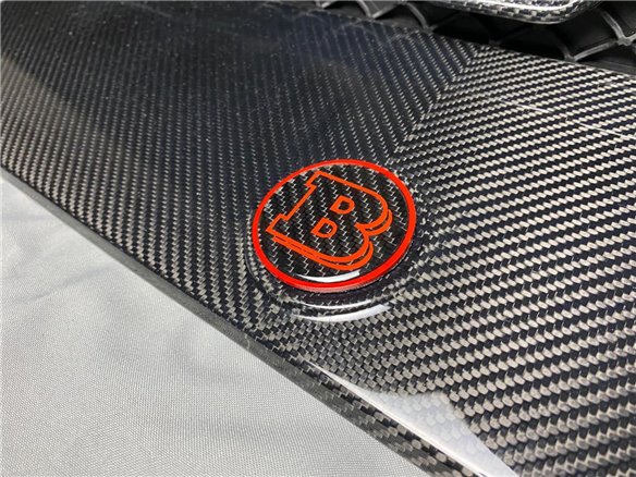 2-component red metallic carbon Brabus badge logo emblem 53mm for hood trunk Mercedes-Benz G-Wagon G-Class…