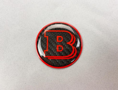 2-component red metallic carbon Brabus badge logo emblem 53mm for hood trunk Mercedes-Benz G-Wagon G-Class…