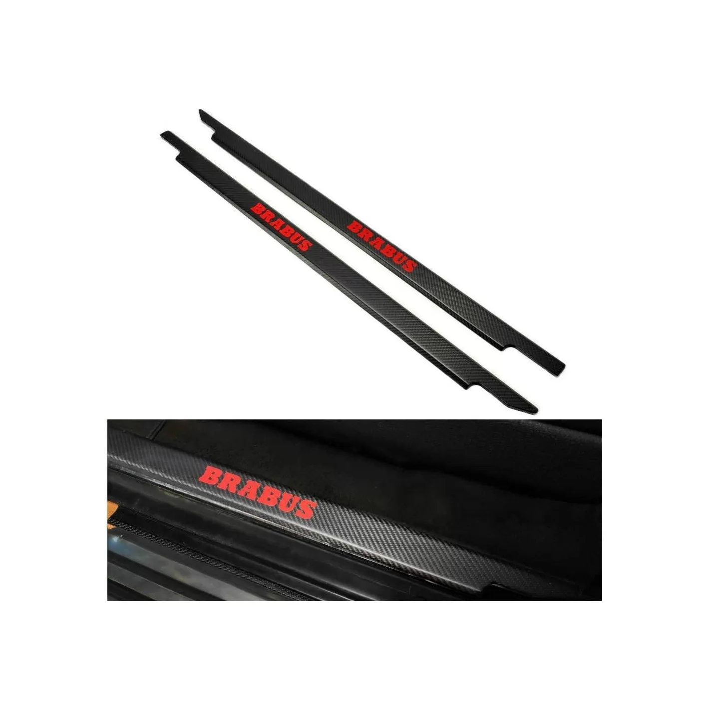 Carbon fiber Brabus Door Sills 2 pcs for Mercedes-Benz W463 3-door G-Class red