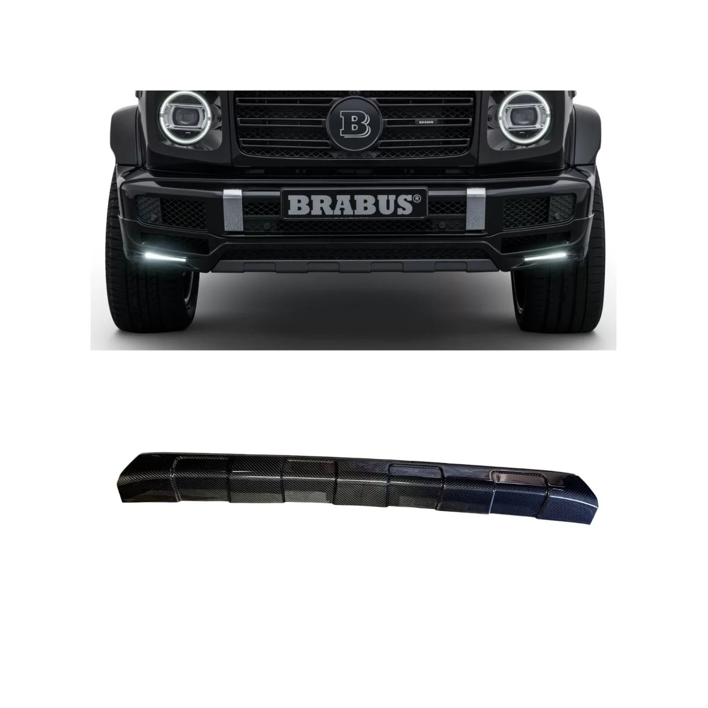 Carbon fiber front Brabus diffuser for G500 bumper lip spoiler Mercedes-Benz W463a G-Class