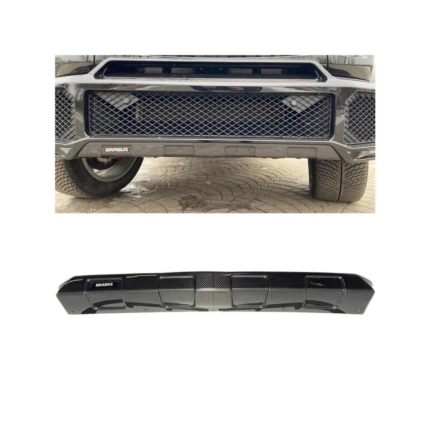 Carbon fiber front diffuser for Brabus Widestar bumper Mercedes-Benz W463a G-Class