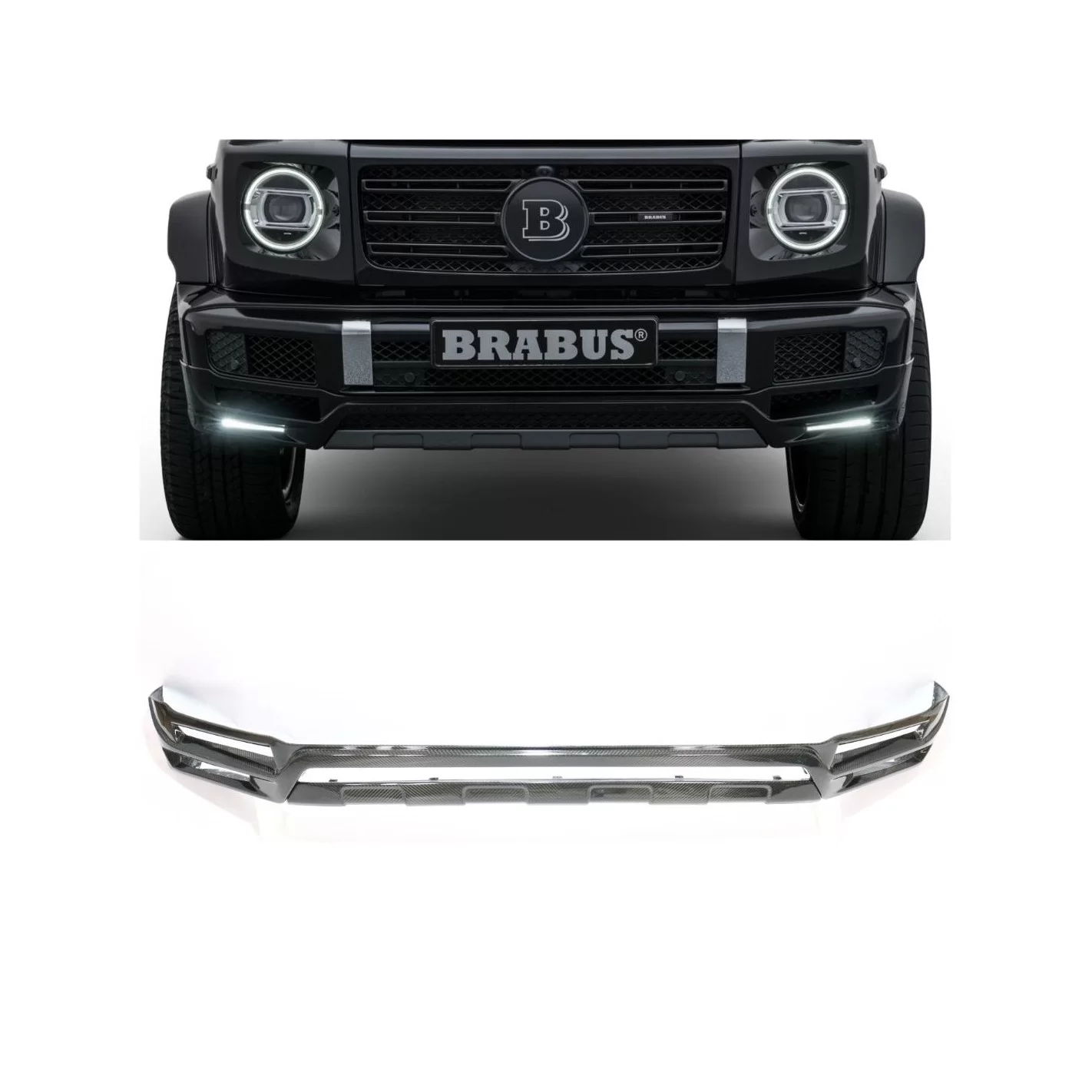 Carbon fiber front lip spoiler BRABUS G500 for Mercedes-Benz W463a W464