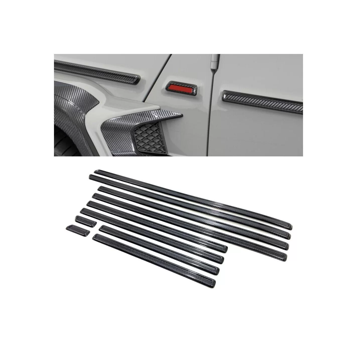 Carbon fiber Brabus side mouldings trim Rocket G900 for Mercedes-Benz W463a W464