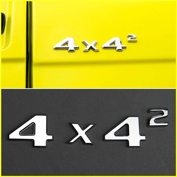 4x4 Squared Badge Trunk Emblem Chrome Sticker Metallic 4pcs for Mercedes G Wagon W463 4x4