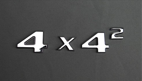 4x4 Squared Badge Trunk Emblem Chrome Sticker Metallic 4pcs for Mercedes G Wagon W463 4x4