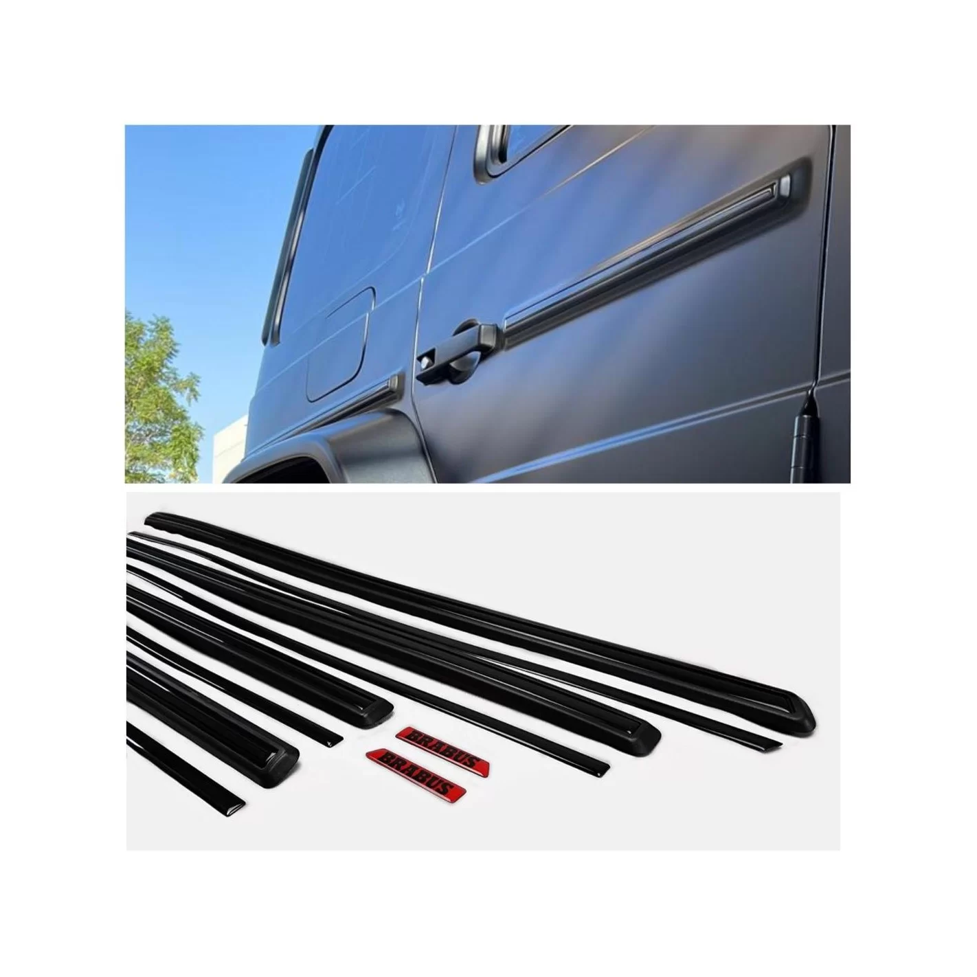 Brabus mouldings insertions black gloss for Mercedes-Benz G-Class W463A 10pcs Set