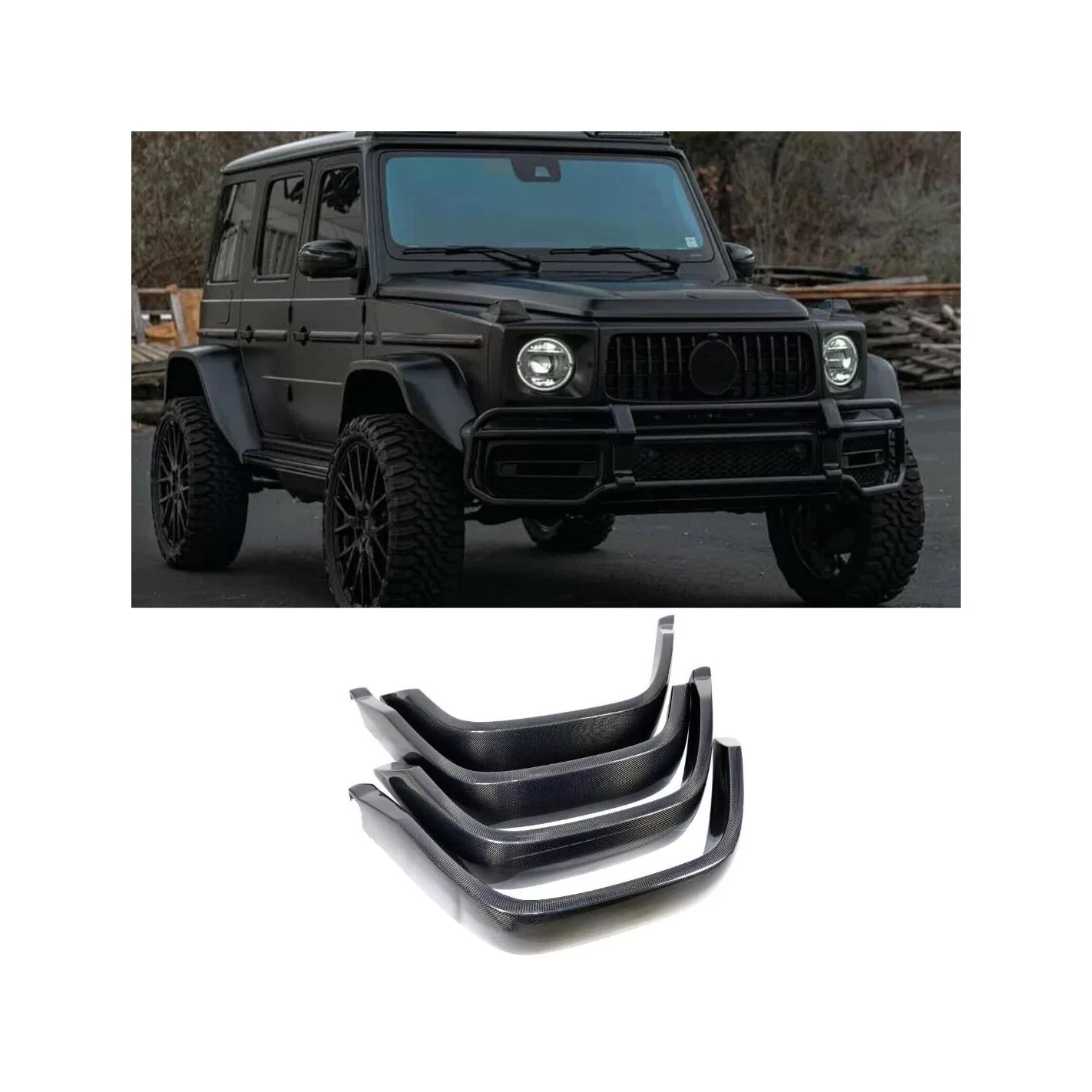 Carbon fiber fender flares for Mercedes-Benz W463A G-Wagon 4x4 Squared