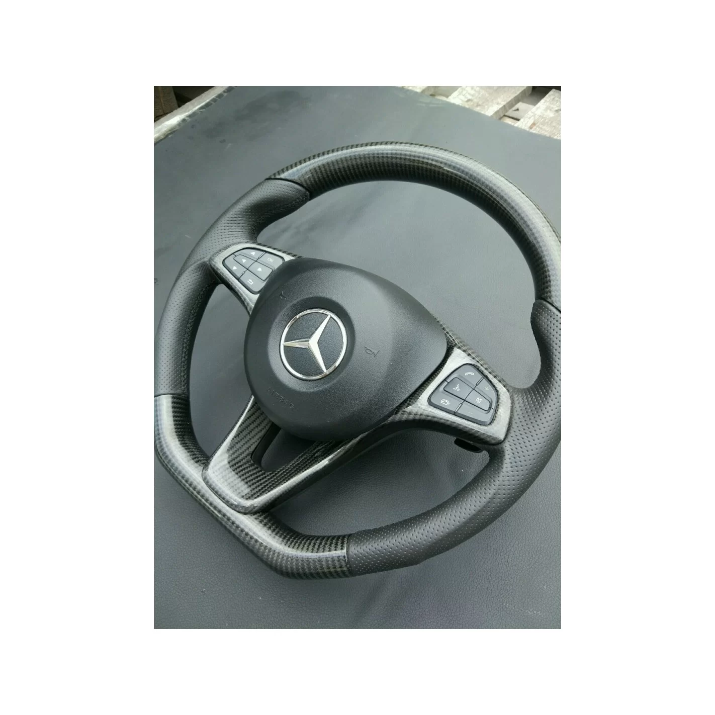 Mercedes-Benz CLA CLS GLE Steering Wheel Carbon Leather