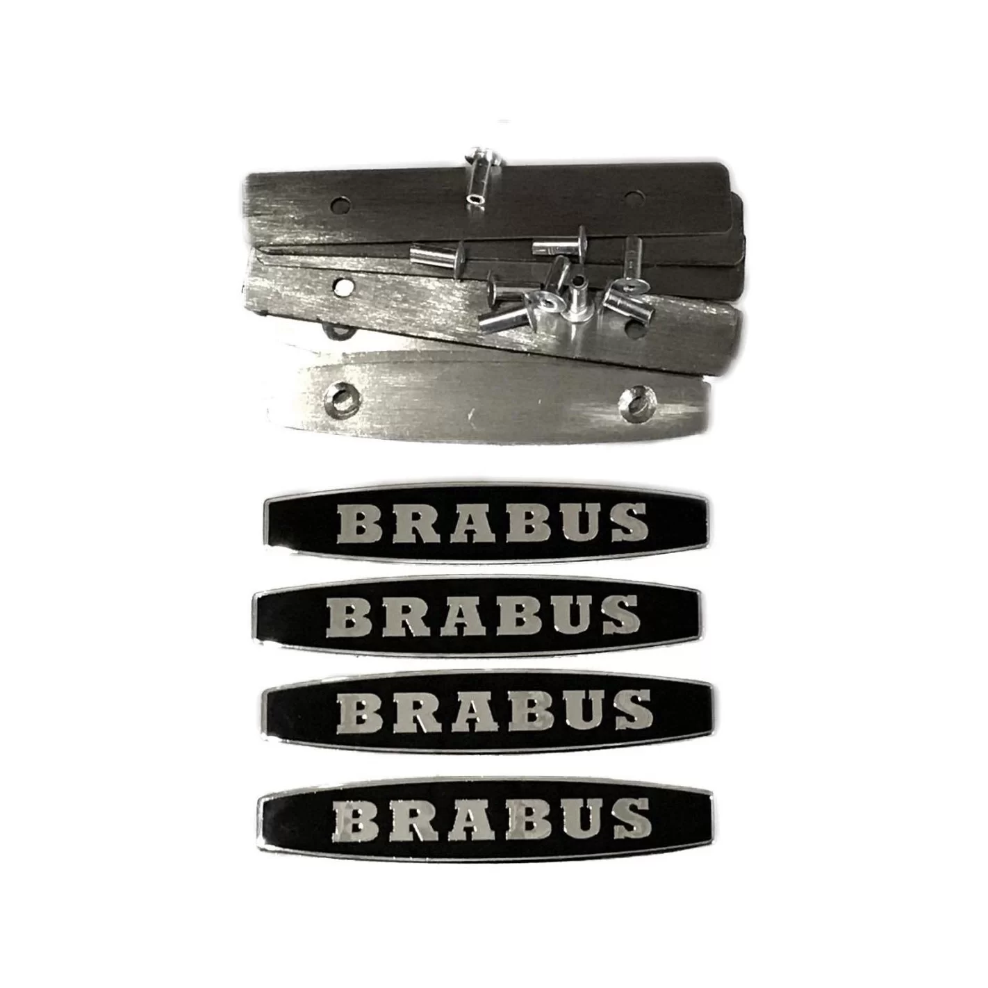 Metallic floor mats Brabus carpet emblem badge for Mercedes-Benz W463 G-Class set 4 pcs