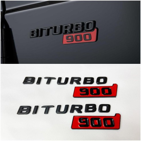 Metallic Brabus Biturbo 900 emblem logo badges set for Mercedes-Benz W463 G-Class