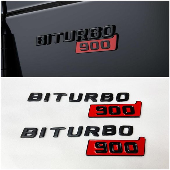 Metallic Brabus Biturbo 900 emblem logo badges set for Mercedes-Benz W463 G-Class