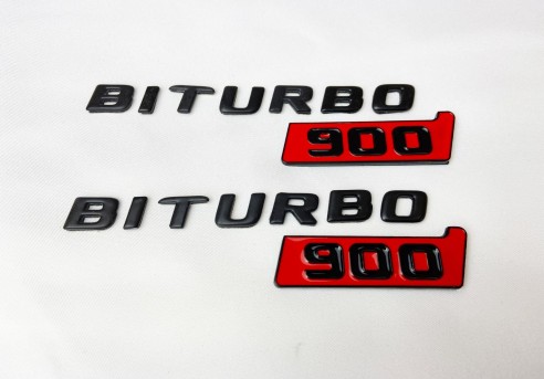 Metallic Brabus Biturbo 900 emblem logo badges set for Mercedes-Benz W463 G-Class