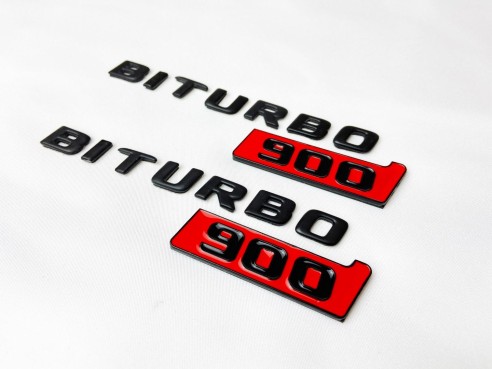 Metallic Brabus Biturbo 900 emblem logo badges set for Mercedes-Benz W463 G-Class